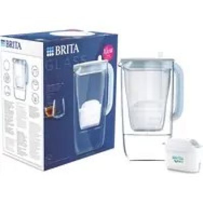 8. Dzbanek filtrujący Brita Glass+2 wkłady MaxtraPro PP (niebieski; 2,5l)