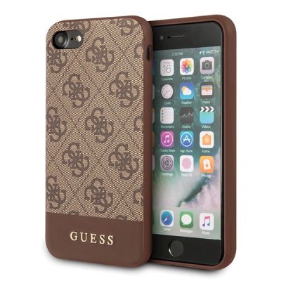 Etui Guess 4G Stripe Collection na iPhone 7 / 8 / SE 2020 / SE 2022 - brązowe