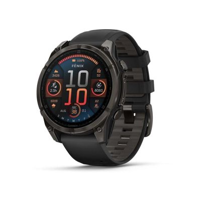 9. Garmin fenix 8 3,56 cm (1.4") AMOLED 47 mm Cyfrowy 454 x 454 px Ekran dotykowy Czarny Wi-Fi GPS