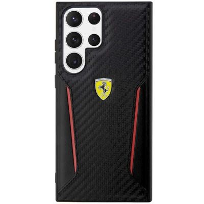 3. Etui Ferrari Carbon Contrast Edges na Samsung Galaxy S23 Ultra - czarny