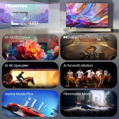 4. Hisense TV | 43E7S | 43 | Smart TV | VIDAA Smart OS | UHD | Black