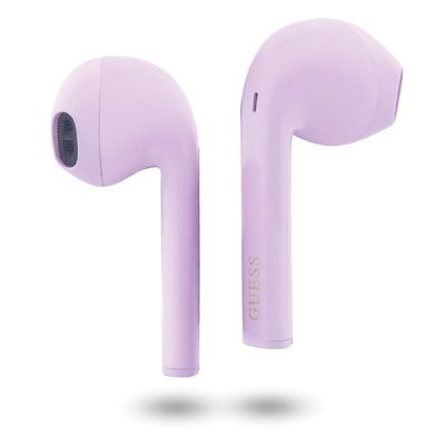 3. Słuchawki Bluetooth Guess Classic EST Logo TWS + stacja dokująca - fioletowe
