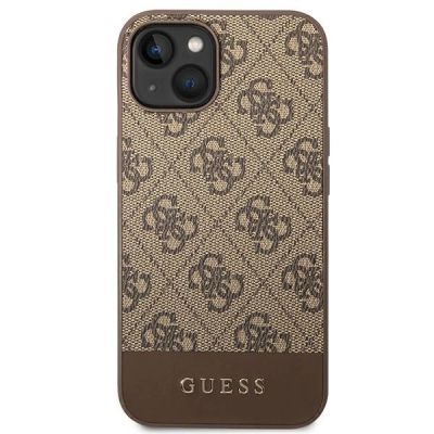3. Etui Guess 4G Stripe Collection na iPhone 14 Plus / 15 Plus 6.7" - brązowe