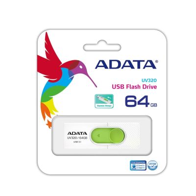 3. ADATA FLASHDRIVE UV320 64GB USB3.1 White-Green