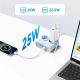 5. Listwa zasilająca Orico PDC25 25W 6w1 2x AC + 2x USB-A + 2x USB-C - niebieska