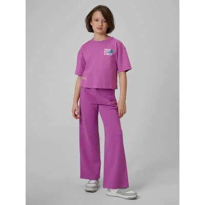 3. T-shirt loose z nadrukiem dziewczęc 4F 4FJRSS26TTSHF3827-51S