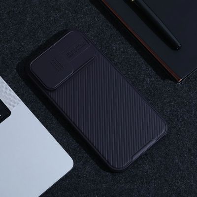 17. Nillkin CamShield Pro Case etui iPhone 14 Pro Max pancerny pokrowiec osłona na aparat kamerę niebieski
