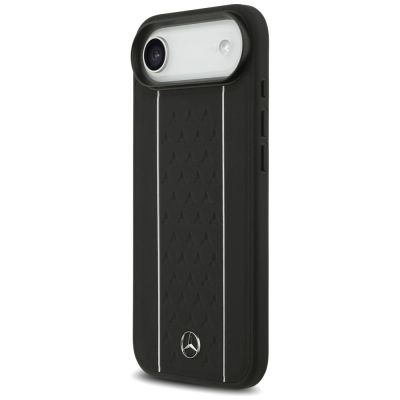 2. Etui Mercedes Leather Star Pattern Stripes MagSafe na iPhone Air - czarne