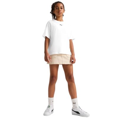 5. Koszulka dla dzieci Puma Ess Centered Cat Logo Boxy Tee biała 685131 02