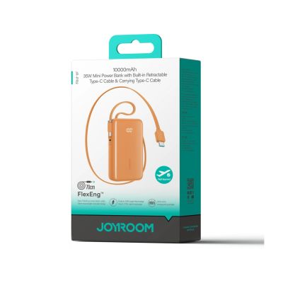 2. Powerbank Joyroom JR-PR2L 35W 10000mAh z wbudowanymi kablami USB-C - pomarańczowy