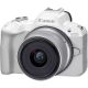 19. Canon EOS R50, White + RF-S 18-45mm F4.5-6.3 IS STM Kit Bezlusterkowiec 24,2 MP CMOS 6000 x 4000 px Biały