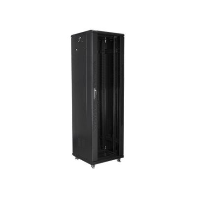 4. Szafa jednosekcyjna, zamykana na zamek Lanberg FF01-6642-12B (42U; 19''; 2050mm / 600mm / 600 mm; stojąca; Pełne, Szklane; 800 kg; kolor czarny)