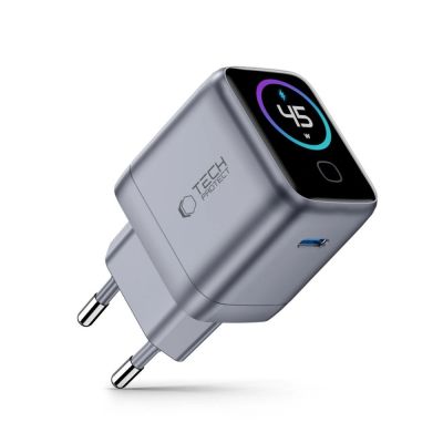 2. Ładowarka sieciowa Tech-Protect PowerVision NC45W-GaN 1-Port PD 45W - ciemnoszara