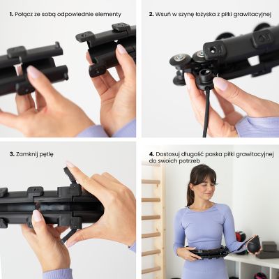 9. ZESTAW HULA HOP HHW12 BLACK Z WYPUSTKAMI I OBCIĄŻNIKIEM HMS + PAS BR163 BLACK PLUS SIZE