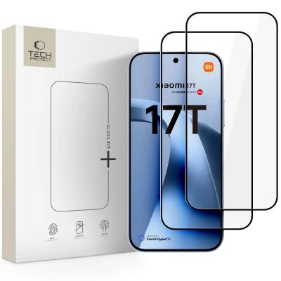 Szkło hartowane Tech-Protect Glass Fit+ 2-Pack na Xiaomi 17T - czarne