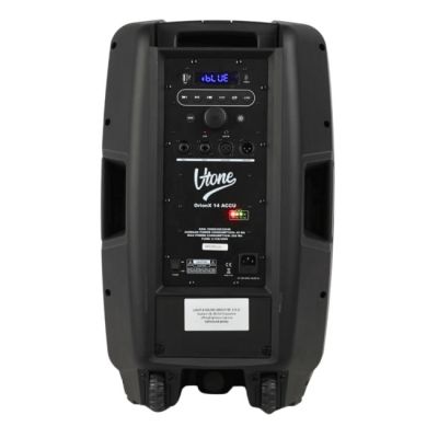 5. V-TONE OrionX 14 ACCU - Kolumna aktywna akumulatorowa czarna, Bluetooth, TWS, USB, AUX, FM, DSP, wysuwana rączka, kółka transportowe, 135W RMS