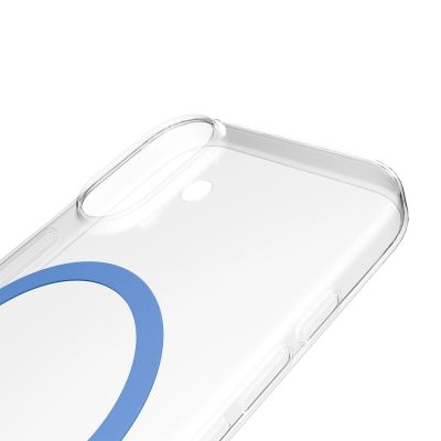 6. Etui Puro Lite Mag TPU+PC kompatybilne z MagSafe na iPhone 17 - przezroczyste z niebieskim pierścieniem