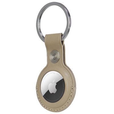 4. Etui Audi Synthetic Leather na AirTag - beżowe