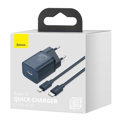 5. Baseus Super Si 1C szybka ładowarka USB Typ C 20W Power Delivery + kabel USB Typ C - Lightning 1m niebieski (TZCCSUP-B03)