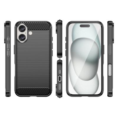 3. Etui silikonowe Carbon Case do iPhone 16 Plus - czarne