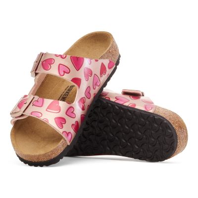 5. Birkenstock klapki ARIZONA KIDS BS 1030434 ELECTRIC METALLIC COPPER HEARTS (szerokość standardowa)