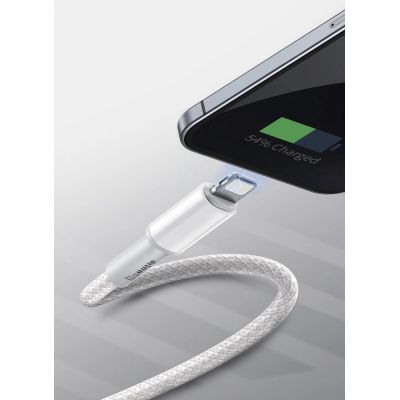 13. Kabel Baseus CATLGD-A02 Lightning - USB-C PD 20W 480Mb/s 2m - biały