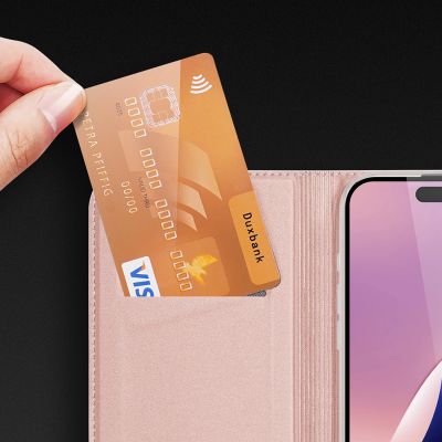 14. Etui Dux Ducis Skin Pro na iPhone 16 Pro Max z klapką i miejscem na kartę - różowe