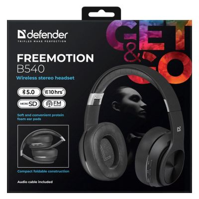 6. DEFENDER SŁUCHAWKI BLUETOOTH FREEMOTION B540 CZARNE 63540