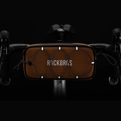11. Torba na kierownicę 1,9L Rockbros TL001 ROAD TO SKY wodoodporna – pomarańczowa