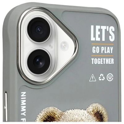 3. Etui Nimmy Cool&Cute 2.0 Bear na iPhone 16 - szare