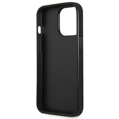 7. Etui Guess Saffiano Triangle Logo na iPhone 13 Pro / 13  6,1" - srebrne