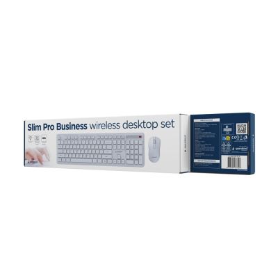 6. GEMBIRD BEZPRZEWODOWY ZESTAW KLAWIATURY + MYSZ SLIM PRO BUSINESS NA BIURKO,BIAŁY, UKŁAD US