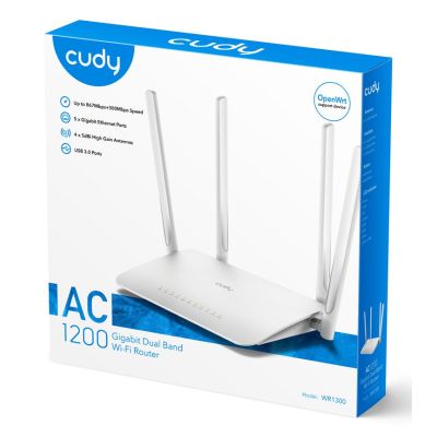 15. Router CUDY WR1300 LAN Gigabit AC1200 Dual Band WiFi Mesh