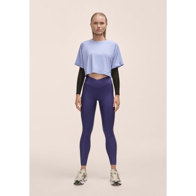 3. Legginsy damskie z wysoką talią Casall Overlap High Waist Tights fioletowy