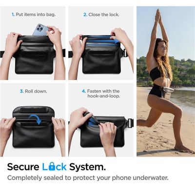 12. Torba Spigen Aqua Shield A620 wodoodporna biodrowa IPX8 - czarna