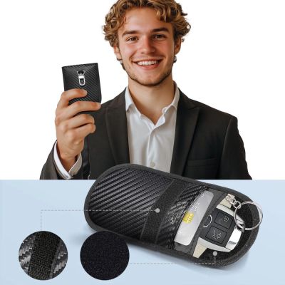 8. Etui na kluczyki samochodowe Tech-Protect KLR100 blokujące RFID- czarne - carbon