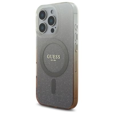 2. Etui Guess IML Glitter Gradient MagSafe na iPhone 16 Pro Max - brązowe
