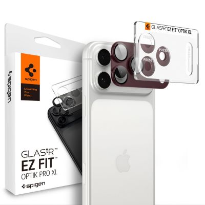 Szkło hartowane na aparat Spigen Optik Pro XL GLAS.TR EZ FIT na iPhone 18 Pro Max - dark cherry