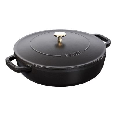 Głęboka patelnia do duszenia z pokrywką STAUB 40511-472-0 - czarna 28 cm