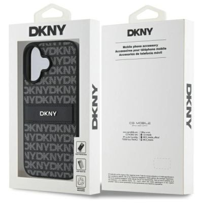 8. Etui DKNY Texture Pattern Tonal Stripe na iPhone 16 - czarne