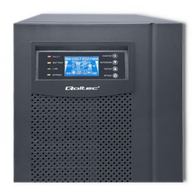 7. Qoltec Zasilacz awaryjny UPS On-line | Pure Sine Wave | 10kVA | 8kW | LCD | USB