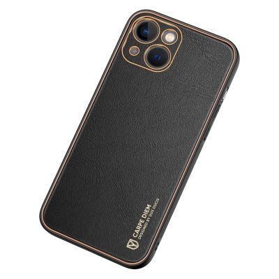 4. Dux Ducis Yolo etui iPhone 14 Plus elegancki pokrowiec ze skóry ekologicznej czarny