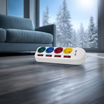 17. MACLEAN LISTWA ZASILAJĄCA 4 GNIAZDA 2XUSB MCE229W