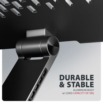 6. Axagon STND-LRB Laptop-Ständer, 360° drehbar, Doppelgelenk, verlängerbar Podstawka pod notebooka i tablet Czarny 43,9 cm (17.3")