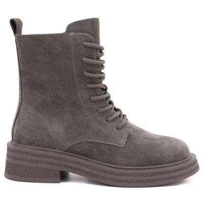 6. Skórzane botki damskie workery zamsz khaki Sergio Leone TR-02