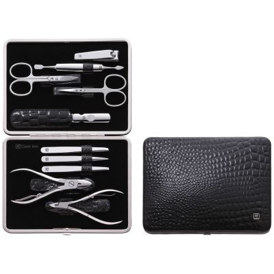 2. ZESTAW DO MANICURE Zwilling Classic Inox – skórzane etui, 10 elementów - Czarny
