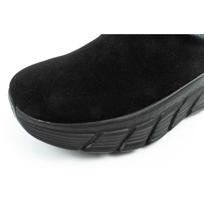 15. Skechers buty zimowe damskie botki za kostkę ocieplane skórzane