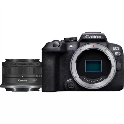 12. Canon EOS R10 + RF-S 18-45mm F4.5-6.3 IS STM Bezlusterkowiec 24,2 MP CMOS 6000 x 4000 px Czarny