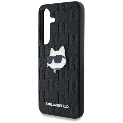 6. Etui Karl Lagerfeld Leather Monogram Pin Logo Choupette Head Samsung Galaxy S25 czarny