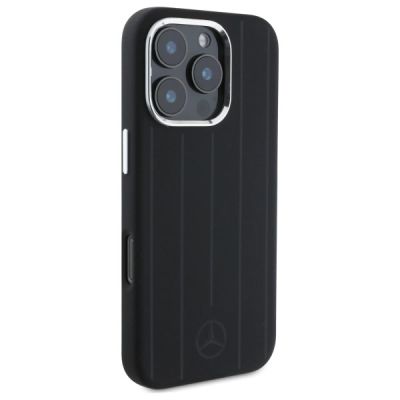 4. Mercedes MEHMP16L23SUVSK iPhone 16 Pro    6.3" czarny/black hardcase Silicone Vertical Tonal Stripes MagSafe